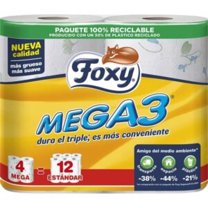 Foxy Mega 3 papel WC 4 rollos